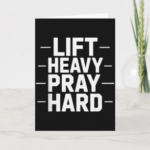 Lift Heavy Pray Hard Gym Christian Gift Jesus Fait Card