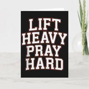 Lift Heavy Pray Hard Gym Christian Gift Jesus Fait Card