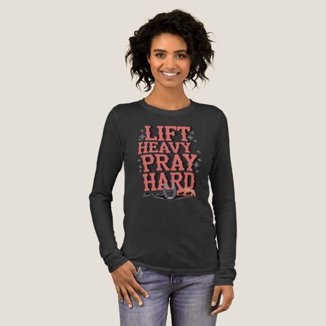 Lift Heavy Pray Hard Tri-Blend Shirt (Full Front)
