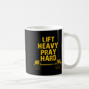 Lift Heavy Pray Hard Workout Christian Lifting Jes Coffee Mug