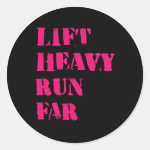 Lift Heavy Run Far Hybrid Sport Fitness Running Bo Classic Round Sticker
