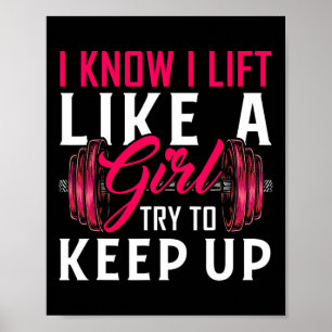 Lift Like A Girl Bodybuilding Weight Training Gym Poster