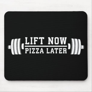 Lift Now, Pizza Later, Barbell - Funny Novelty Gym Mouse Pad