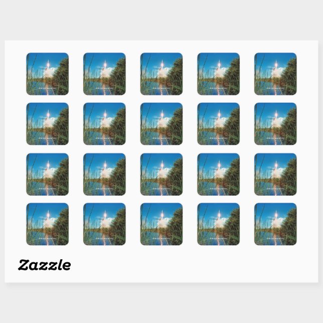 Lift Off-Apollo, Soyur Test Project, Square Sticker (Sheet)