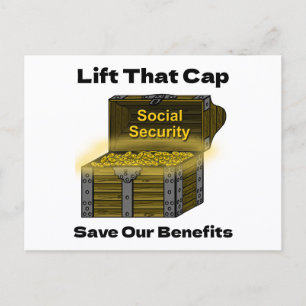 Lift That Cap to Save Social Security Benefits Postcard
