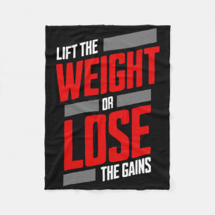 Lift The Weight Or Lose The Gains Vintage Retro Bo Fleece Blanket