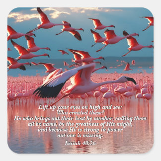 Lift Up Your Eyes on High, God & Creation Verse Square Sticker