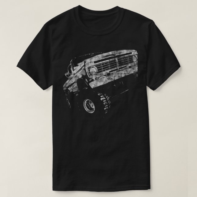 Lifted 4x4 Truck Redneck Truck Distressed Shirt  (Design Front)