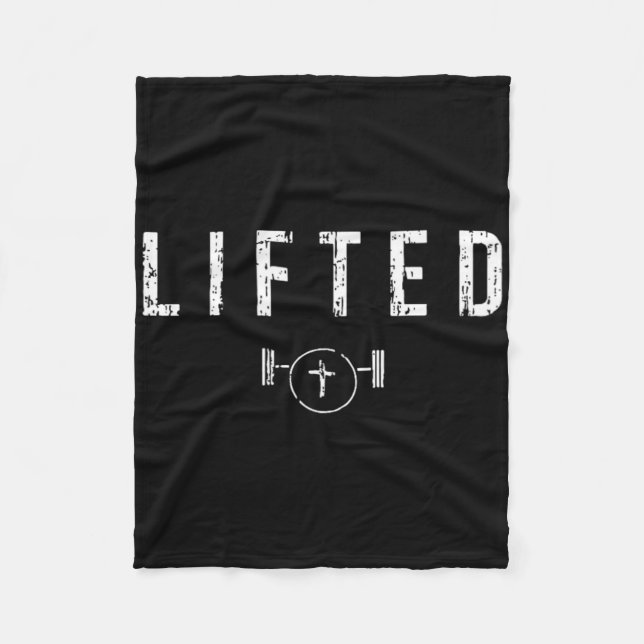 Lifted Fitness Gym Workout Jesus Christian Belief  Fleece Blanket (Front)