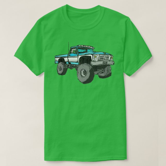 Lifted Truck Sticker T-Shirt (Design Front)
