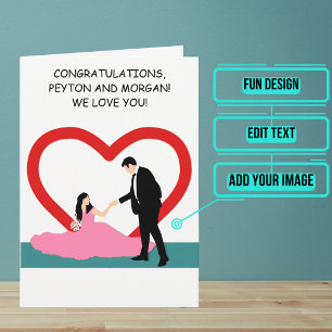 Lifted Up Bride Wedding Day Congratulations Card