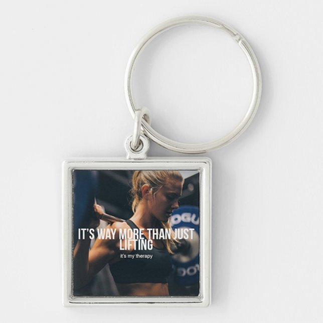 Lifting Is My Therapy - Women's Gym Workout Key Ring (Front)