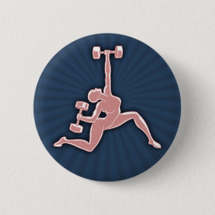 Lifting Lady 6 Cm Round Badge