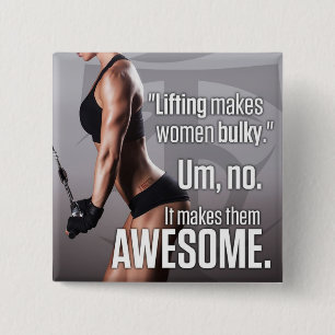 Lifting Makes Women Awesome - Workout Motivational 15 Cm Square Badge