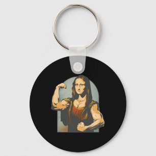 Lifting Mona Lisa Fitness Bodybuilding  Key Ring