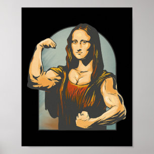 Lifting Mona Lisa Fitness Bodybuilding Poster
