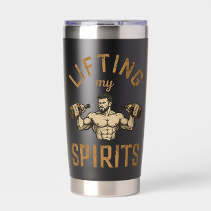 Lifting My Spirits -Bodybuilding Gym Humor- Funny Insulated Tumbler