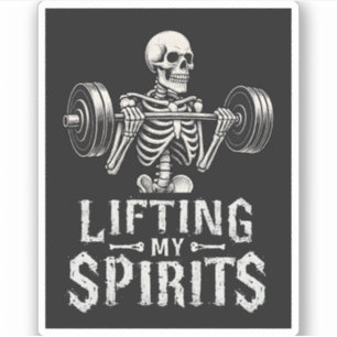 Lifting My Spirits Bodybuilding Skeleton Funny Gym