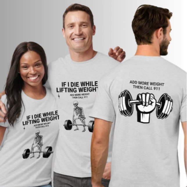 Lifting Weights Call 911 Skeleton Deadlift Gym T-Shirt (Creator Uploaded)