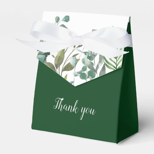 LIFY Botanical Eucalyptus Leaves Wedding Favour Box (Front Side)