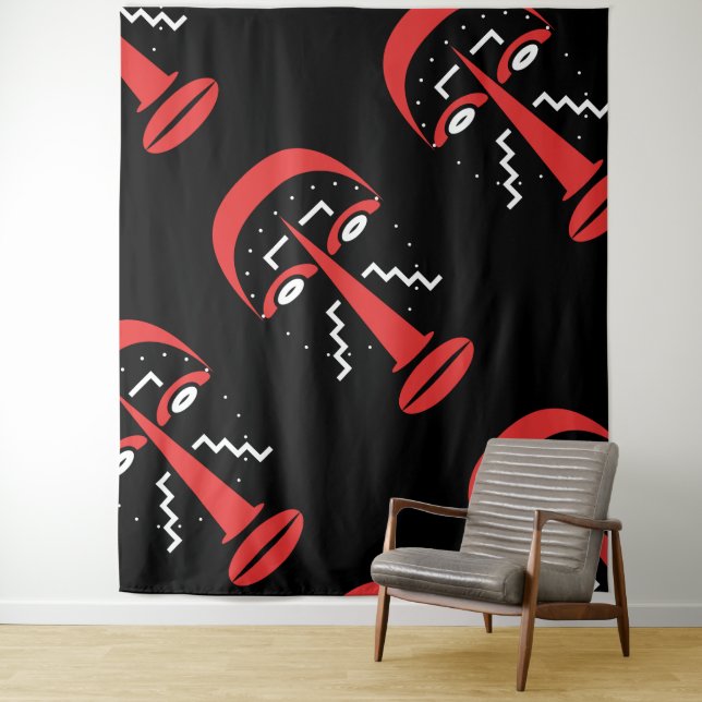 Ligbi tribal mask tapestry (In Situ)
