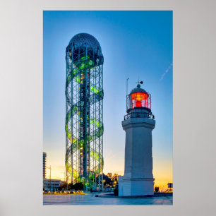Lighhouse and Alphabetic Tower Poster
