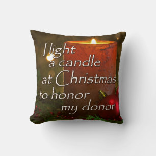 Light a Candle to Honour Donor Christmas Transplan Cushion