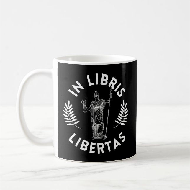 Light Academia Aesthetic Greek Statue In Libris Li Coffee Mug (Left)