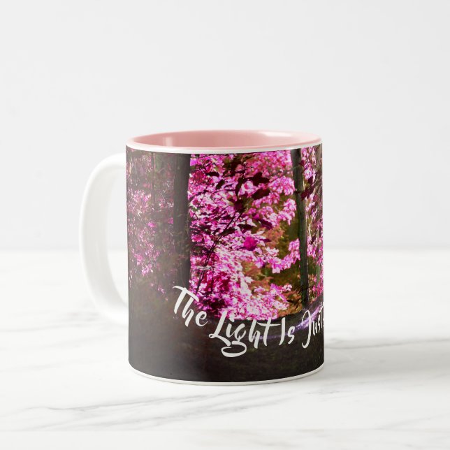 Light Ahead On Path Inspirational Two-Tone Coffee Mug (Front Left)