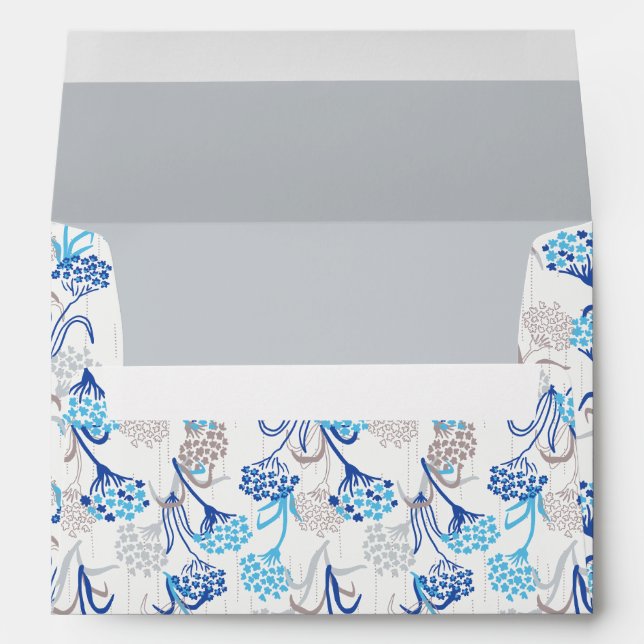 Light and Airy Hydrangea Floral Pattern Envelope (Back (Bottom))