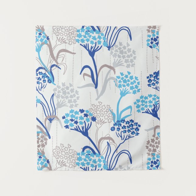 Light and Airy Hydrangea Floral Pattern Tapestry (Front)