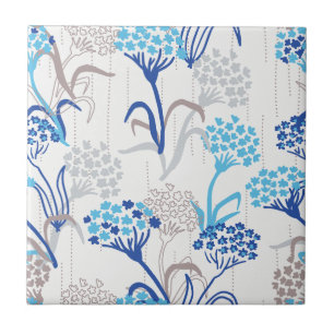 Light and Airy Hydrangea Floral Pattern Tile