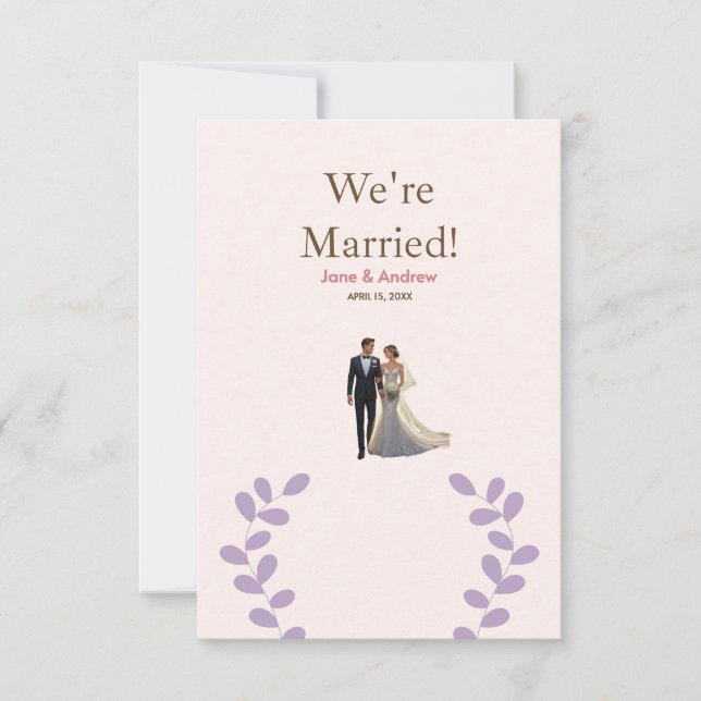 Light and comfortable wedding invitation, printed  invitation (Front)