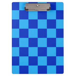Light and Dark Blue Checker Design Clipboard
