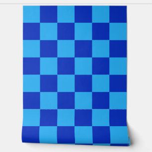 Light and Dark Blue Checker Design Wallpaper