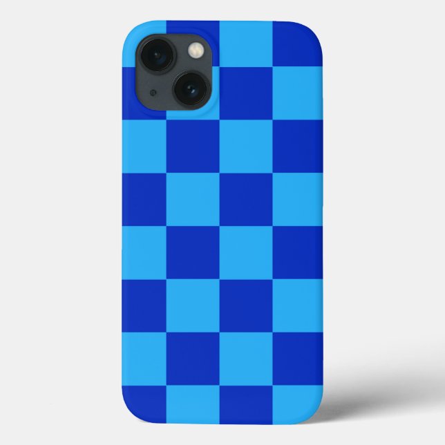 Light and Dark Blue Chequered Design  Case-Mate iPhone Case (Back)