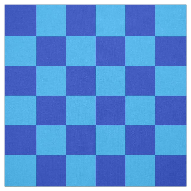 Light and Dark Blue Chequered Design  Fabric (Swatch)
