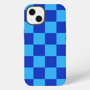 Light and Dark Blue Chequered Design iPhone 13 Case