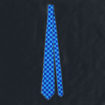Light and Dark Blue Chequered Design Tie<br><div class="desc">Light and Darker Blue Colour Chequered Pattern Design</div>