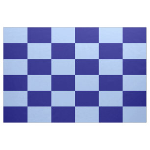 Light and Dark Blue Chequered Rectangles Pattern Fabric