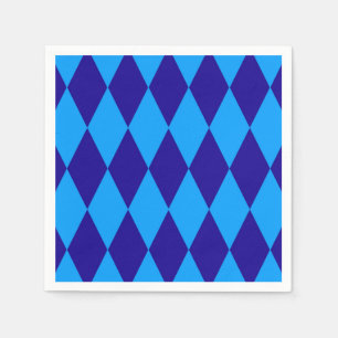 Light and Dark Blue Harlequin Diamonds Checkers  Napkin