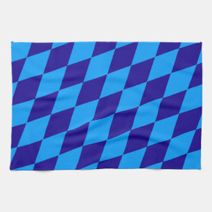 Light and Dark Blue Harlequin Diamonds Checkers  Tea Towel