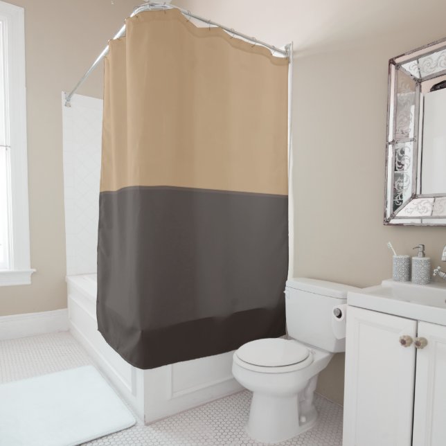 Light and Dark Brown Shower Curtain (In Situ)