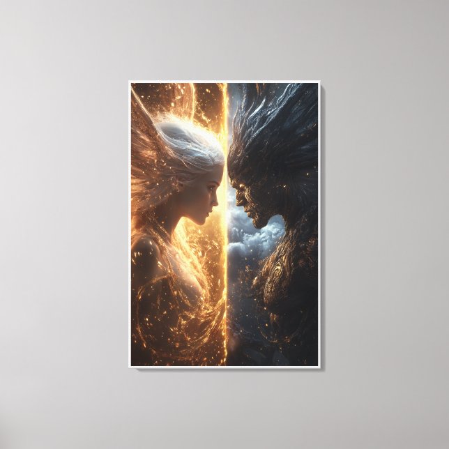 Light and Dark - Dramatic Fantasy Canvas Print (Front)