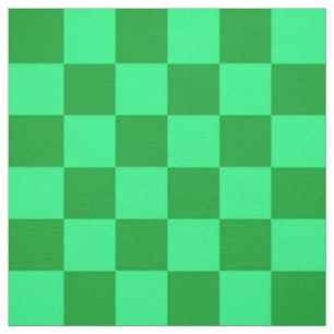 Light and Dark Green Chequered Design  Fabric