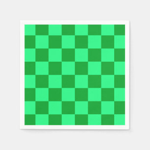 Light and Dark Green Chequered Design Napkin