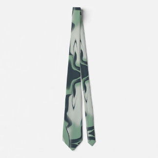 Light and Dark Green Liquid Art on Grey Tie