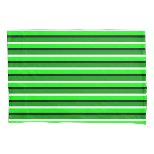 Light and Dark Green Stripes Pattern Pillowcase