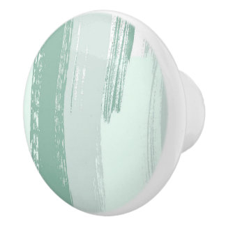 light and dark mint green round ceramic pull knob