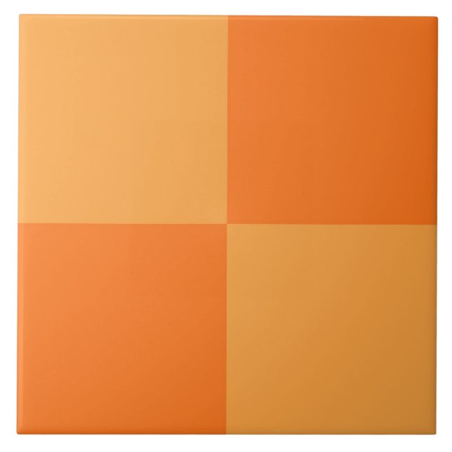 Light and Dark Orange Chequered Design  Tile (Front)